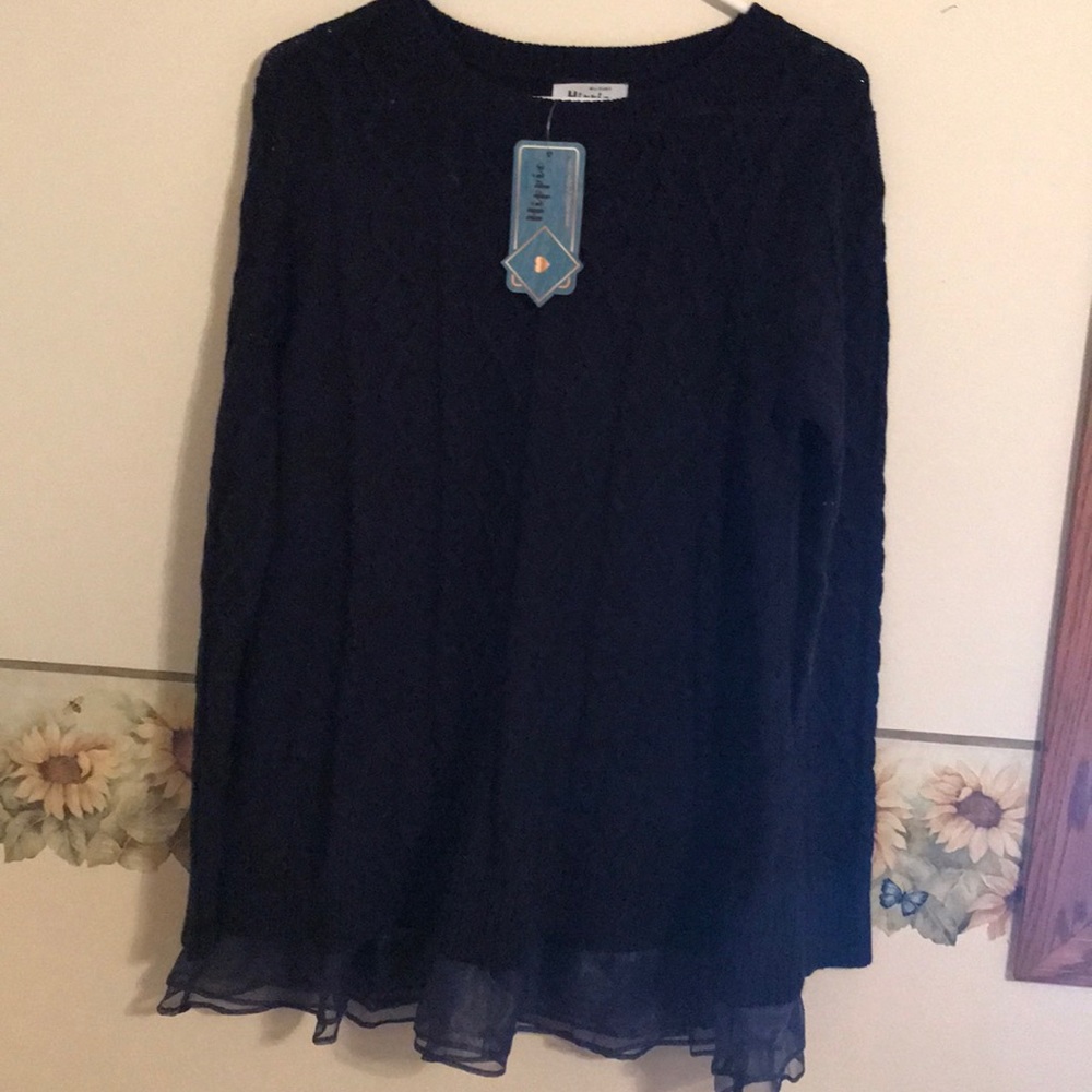 Military Hippie navy sweater tunic